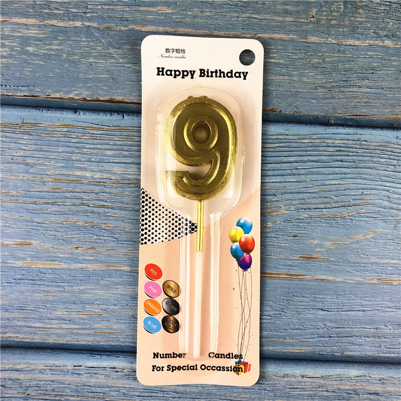 Gold Glitter Number Birthday Candles for Party Decoration