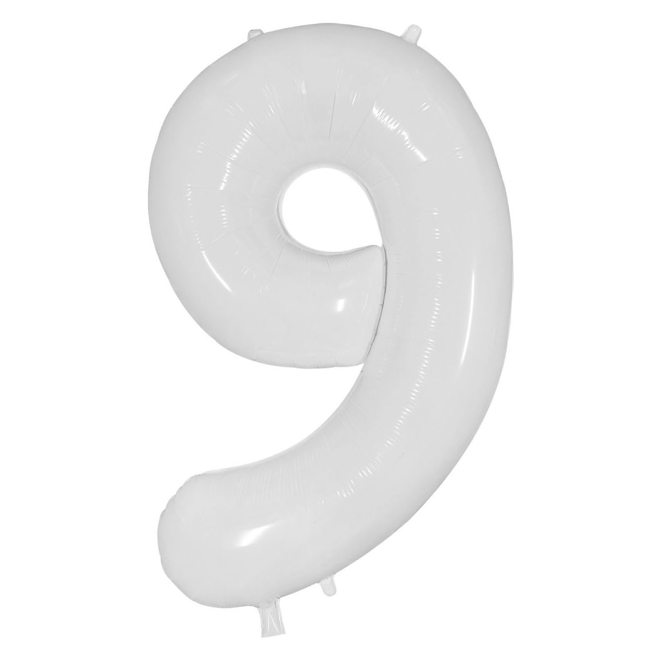 40 inch American Style White Number 9 Balloon
