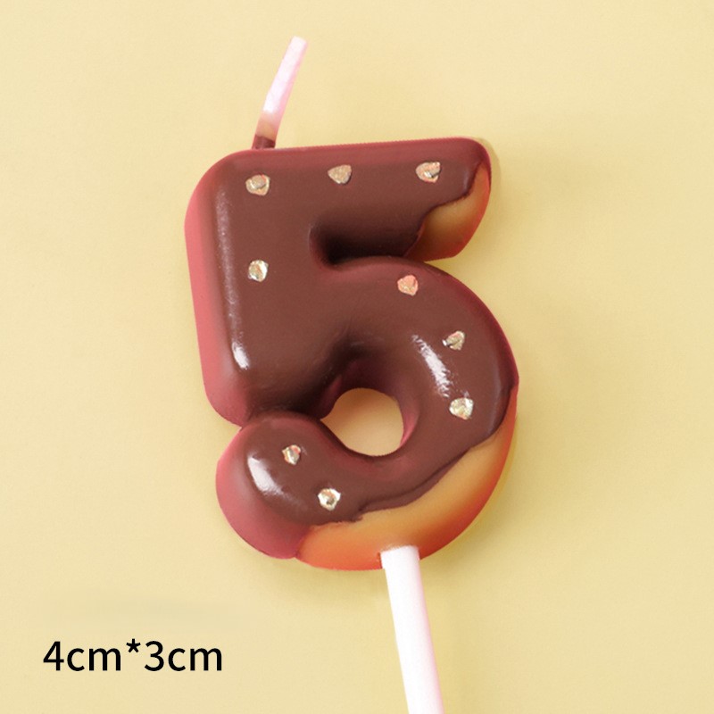 Brown Glitter Number Birthday Candles for Party Decoration