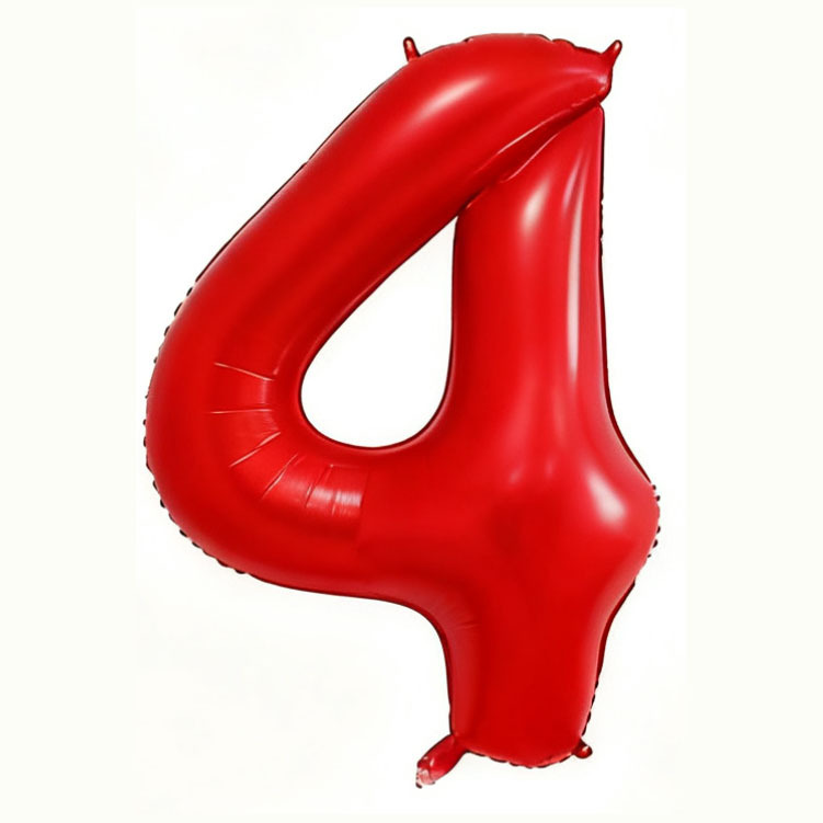 40 inch American Style Red Number 4 Balloon