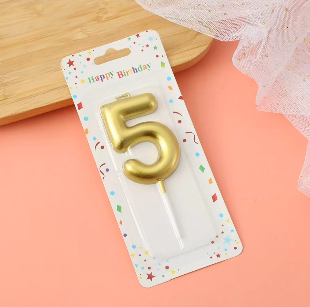 Gold Glitter Number Birthday Candles for Party Decoration