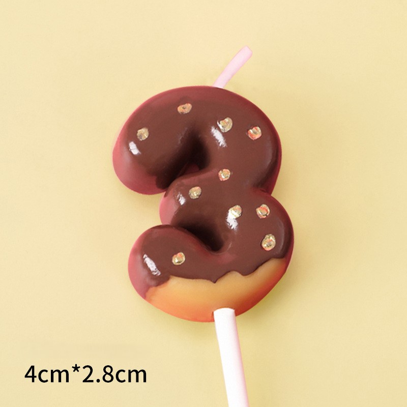 Brown Glitter Number Birthday Candles for Party Decoration