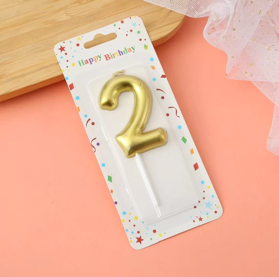 Gold Glitter Number Birthday Candles for Party Decoration