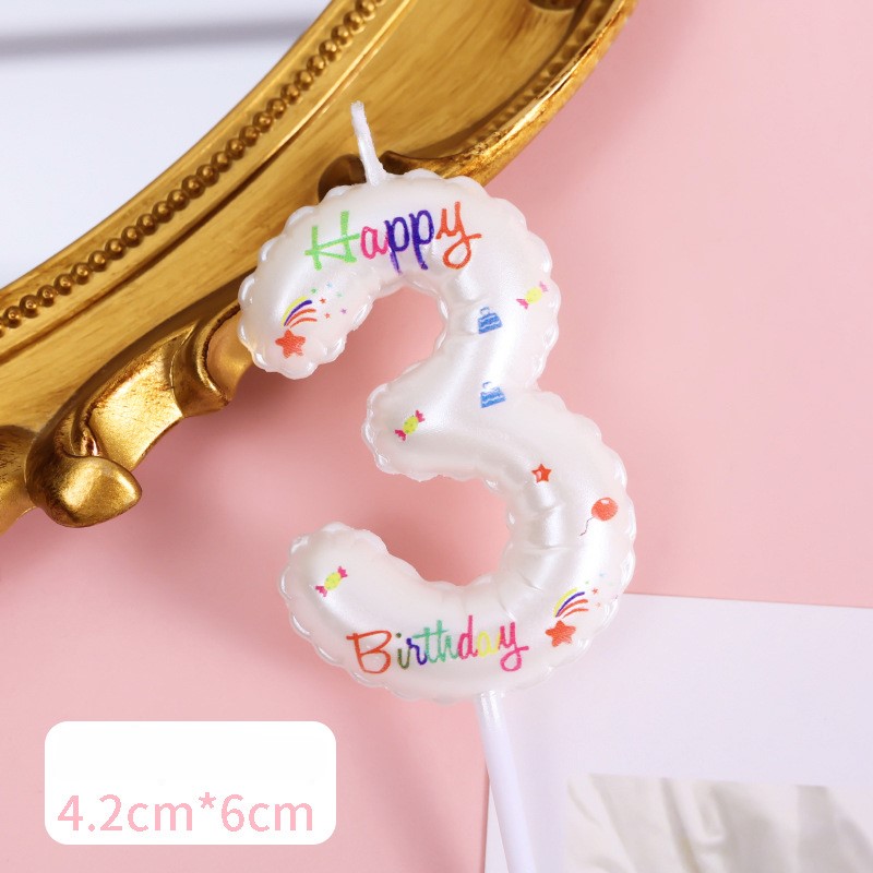 White Glitter Number Birthday Candles for Party Decoration