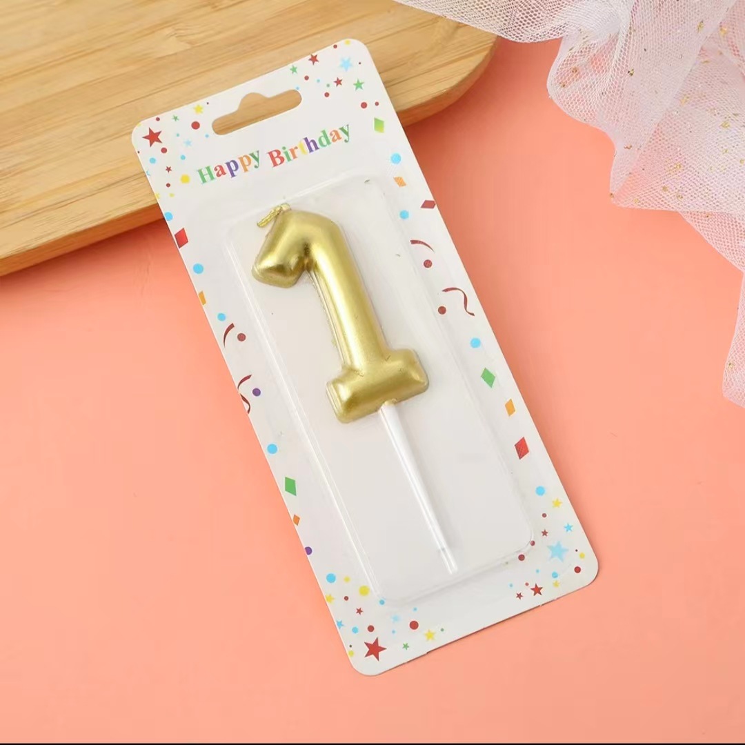 Gold Glitter Number Birthday Candles for Party Decoration