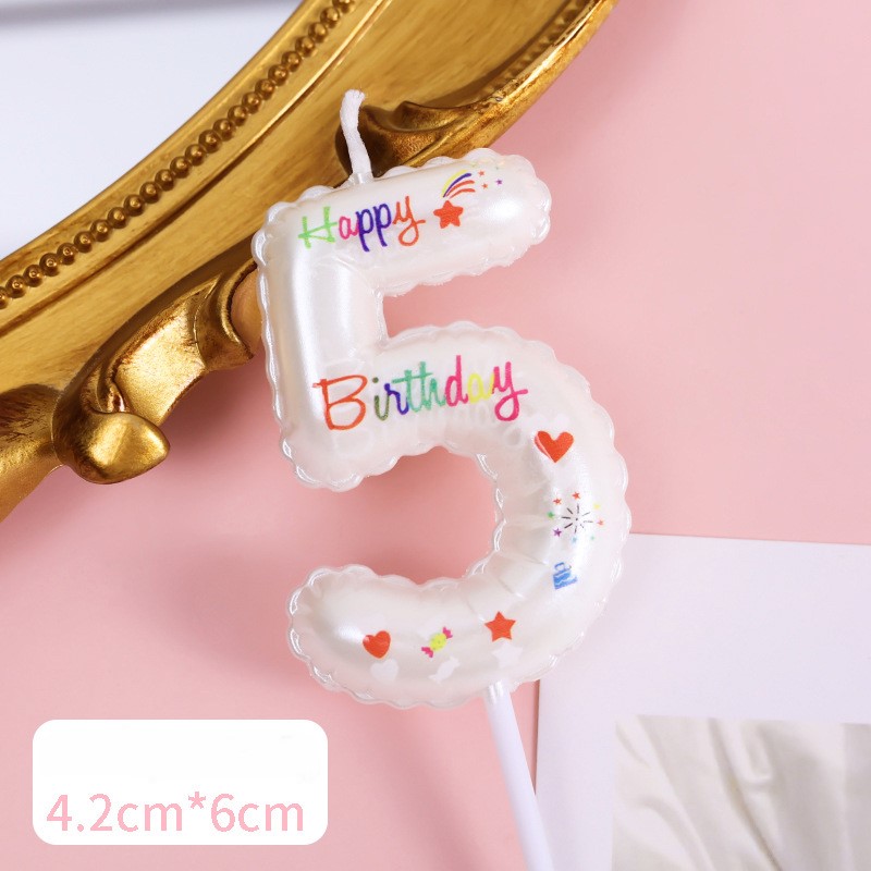 White Glitter Number Birthday Candles for Party Decoration