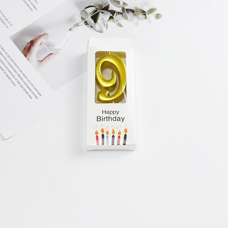 Gold Glitter Number Birthday Candles for Party Decoration