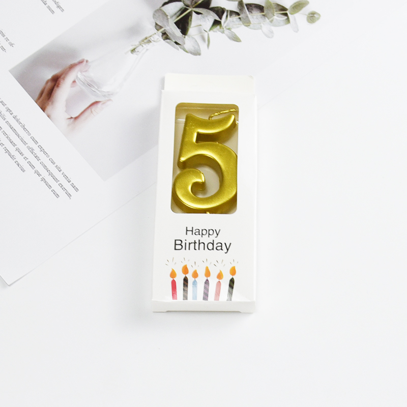 Gold Glitter Number Birthday Candles for Party Decoration