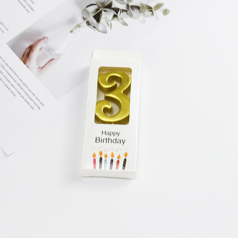 Gold Glitter Number Birthday Candles for Party Decoration