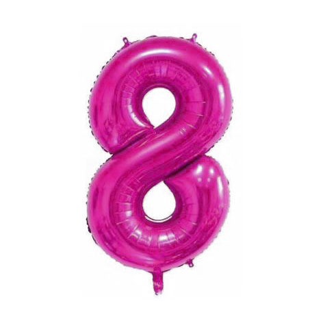 40 inch American Style Hot Pink Number 8 Balloon