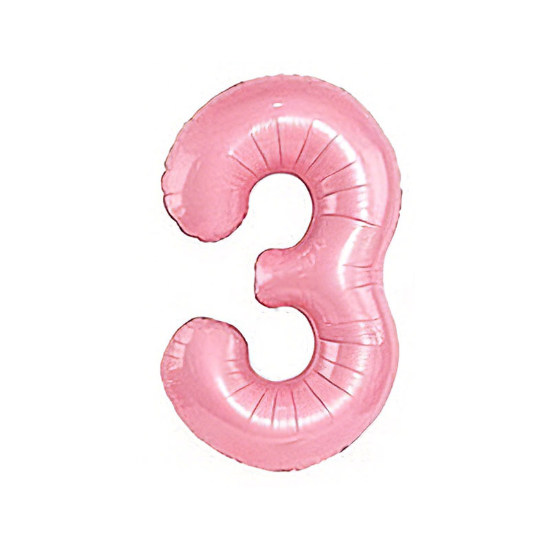 40 inch American Style Pink Number 3 Balloon