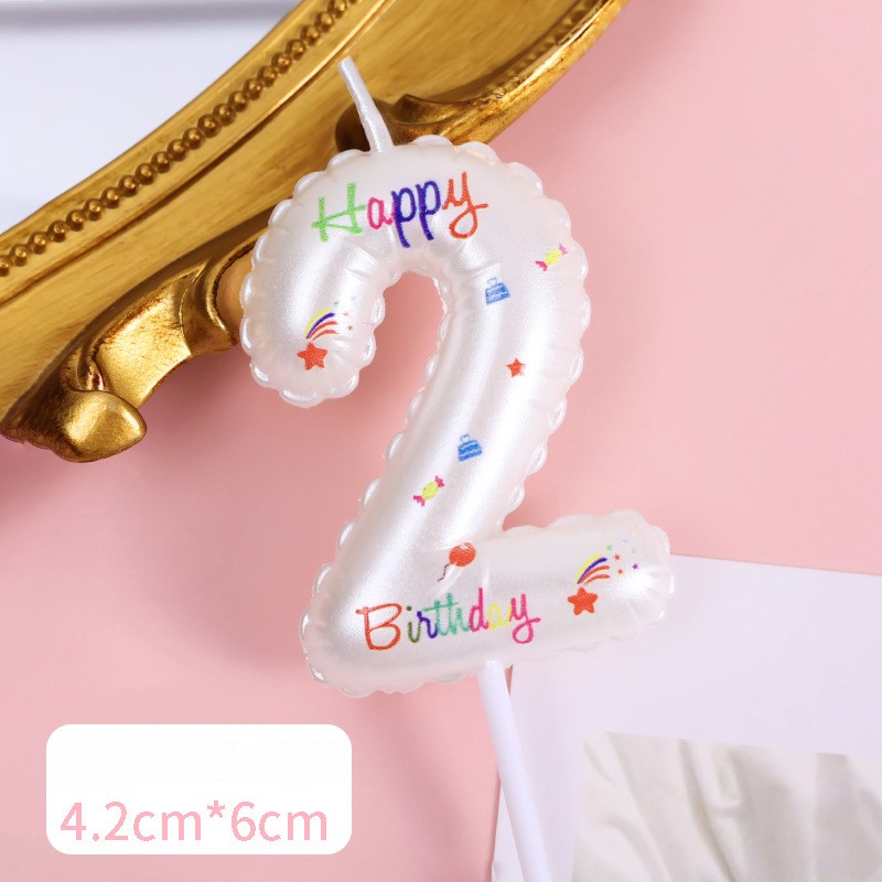 White Glitter Number Birthday Candles for Party Decoration
