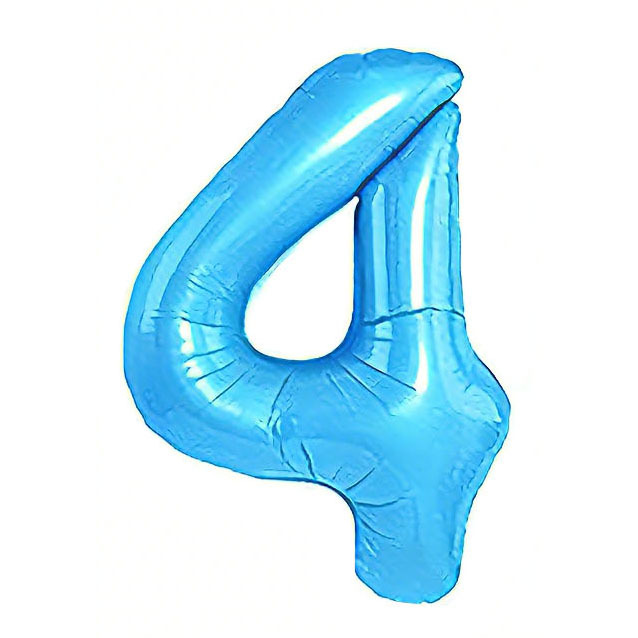 40 inch American Style Candy Blue Number 4 Balloon
