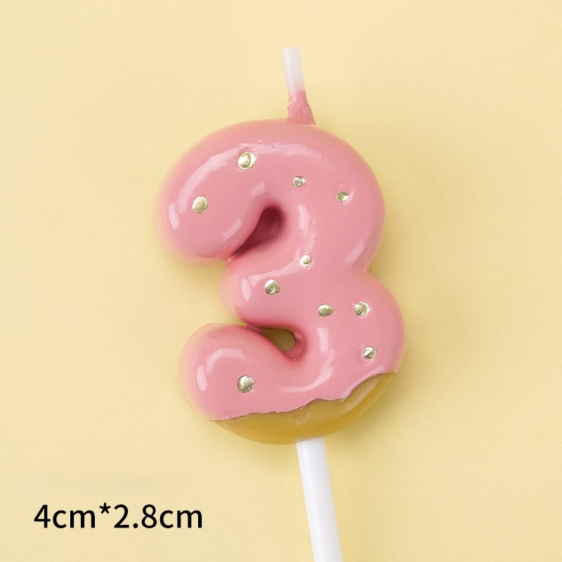 Pink Glitter Number Birthday Candles for Party Decoration