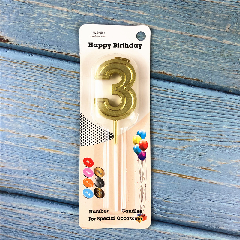 Gold Glitter Number Birthday Candles for Party Decoration