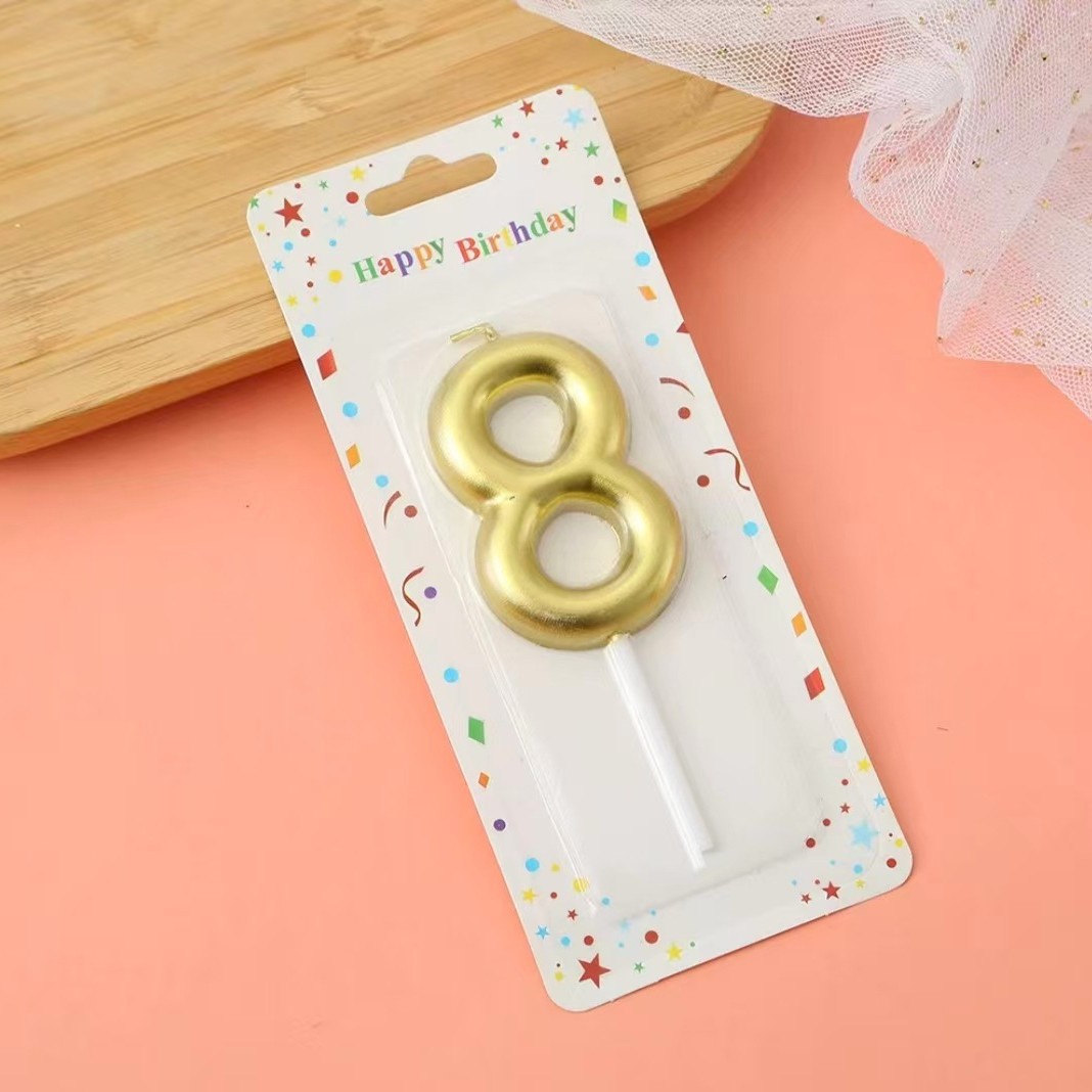 Gold Glitter Number Birthday Candles for Party Decoration