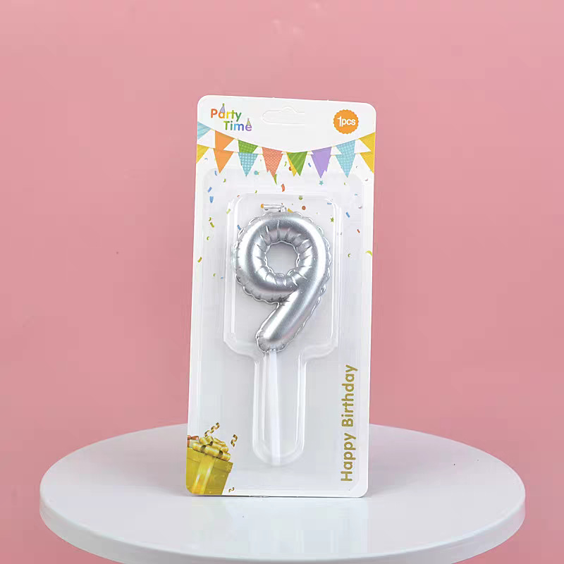 Silver Glitter Number Birthday Candles for Party Decoration