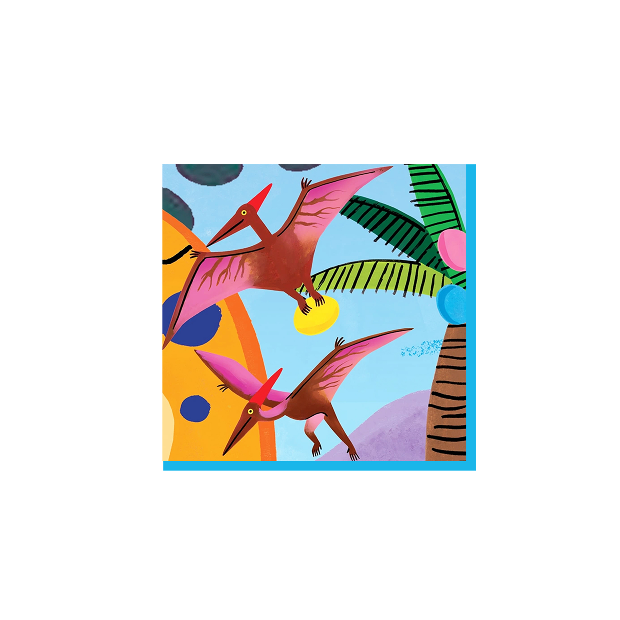 Tropical Theme with Dinosaur Pattern Napkin