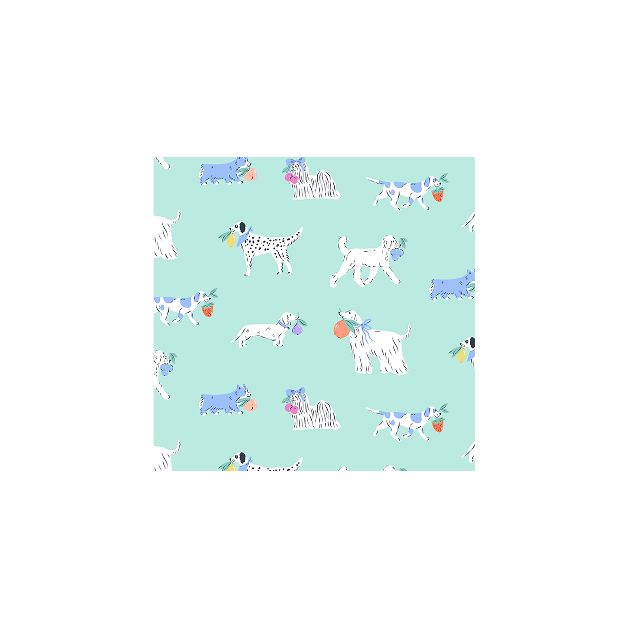 Animal Theme Light Green Color with Dog Napkin
