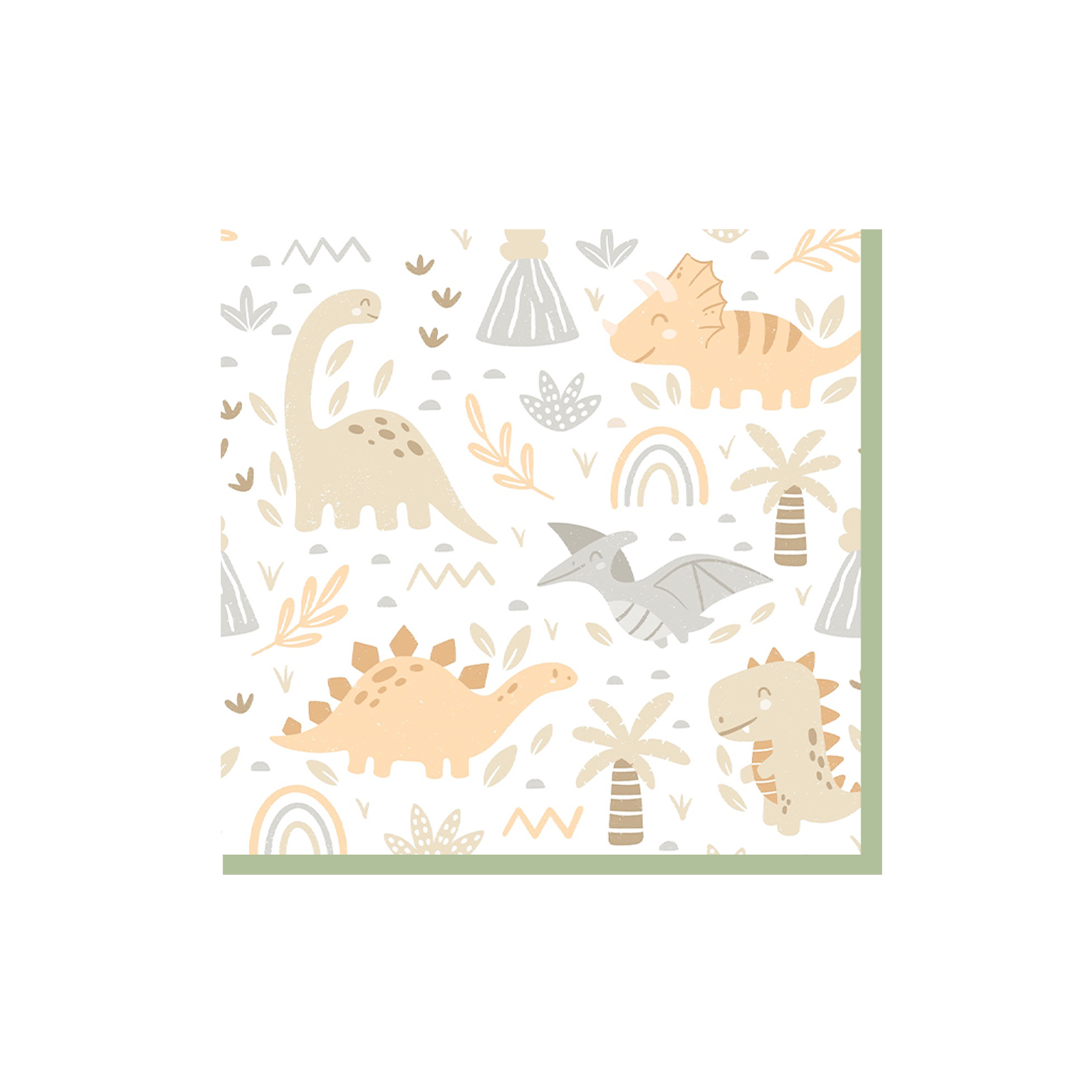 Animal Theme Light Green Dinosaur Napkin