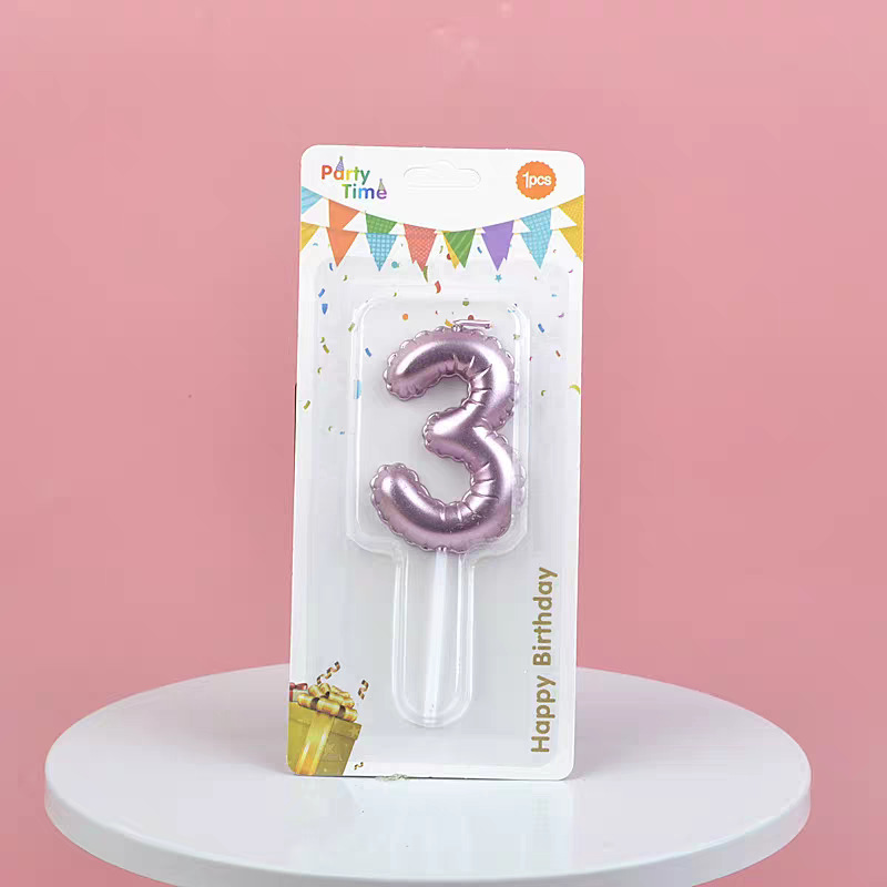 Pink Glitter Number Birthday Candles for Party Decoration