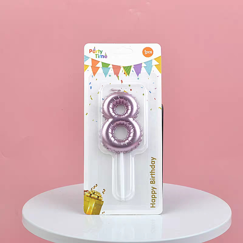 Pink Glitter Number Birthday Candles for Party Decoration
