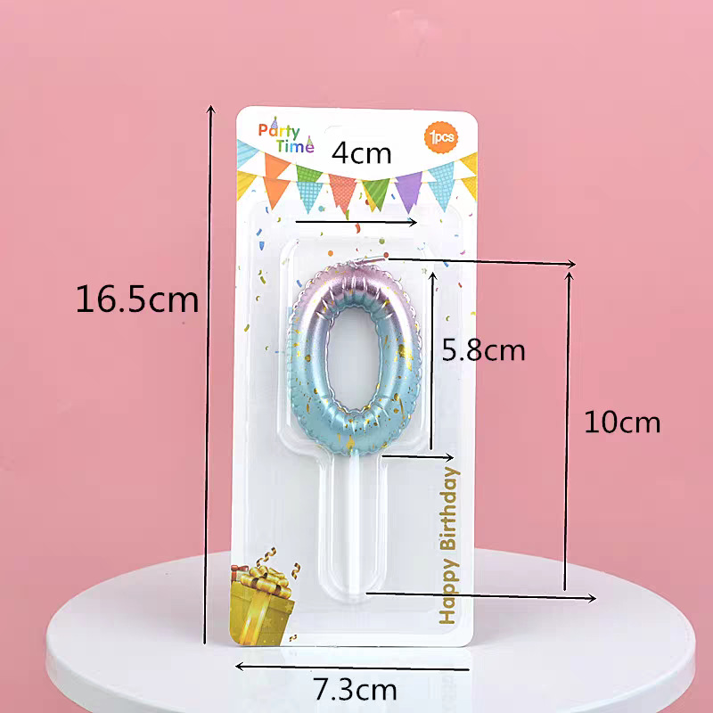 Light Blue Glitter Number Birthday Candles for Party Decoration
