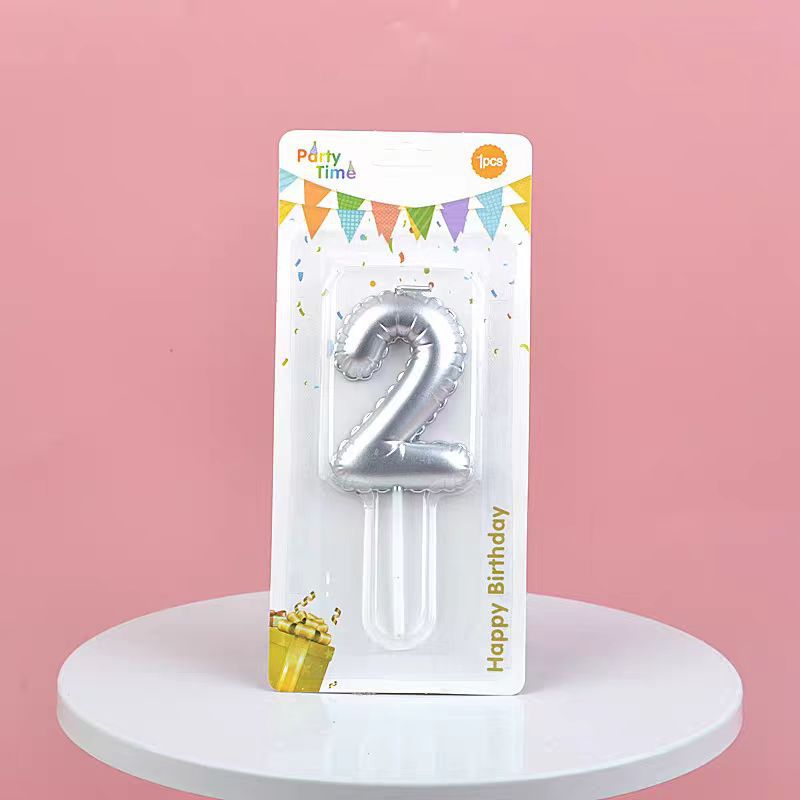 Silver Glitter Number Birthday Candles for Party Decoration