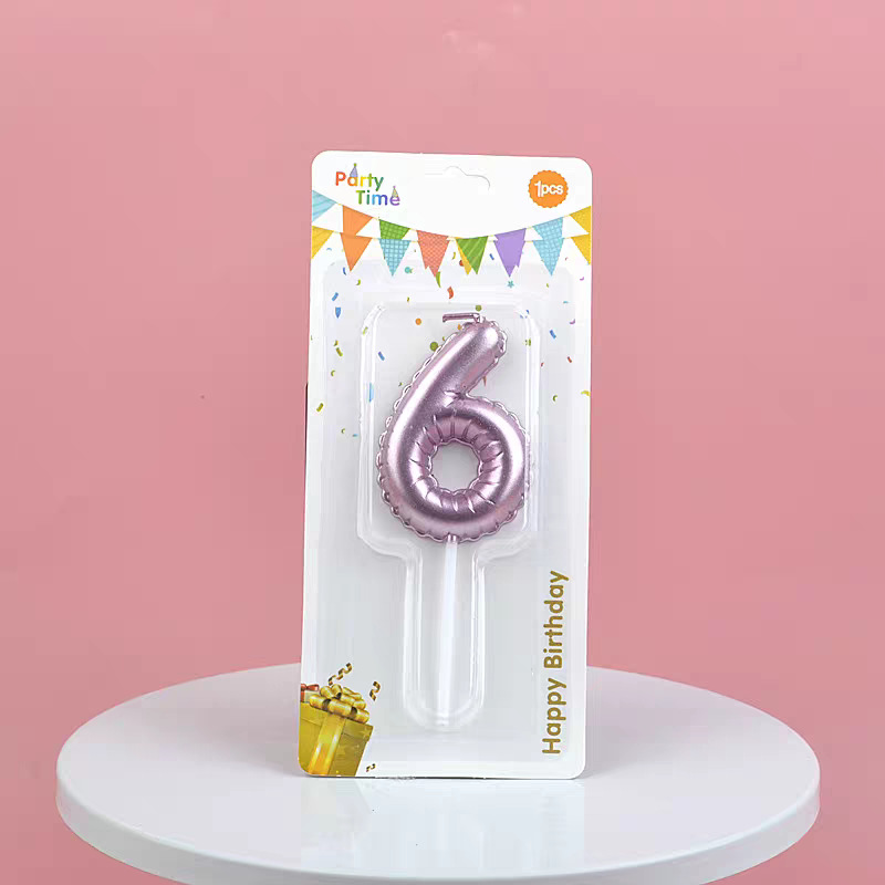 Pink Glitter Number Birthday Candles for Party Decoration