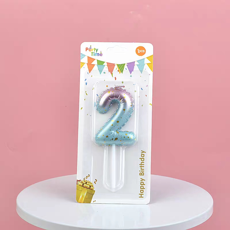 Light Blue Glitter Number Birthday Candles for Party Decoration