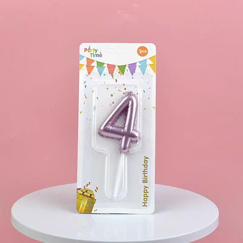 Pink Glitter Number Birthday Candles for Party Decoration