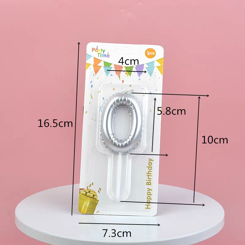 Silver Glitter Number Birthday Candles for Party Decoration