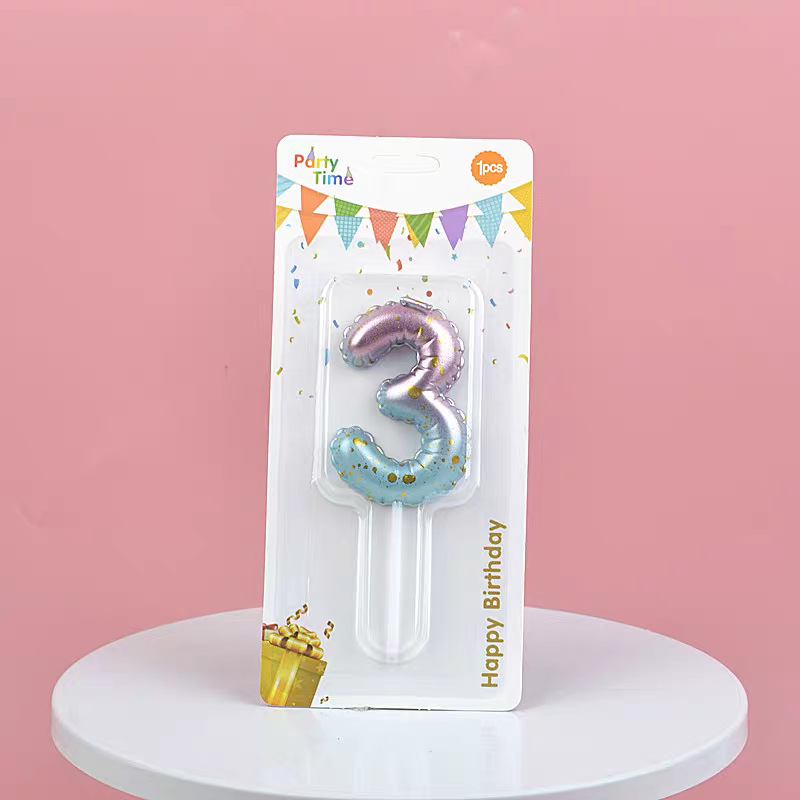 Light Blue Glitter Number Birthday Candles for Party Decoration
