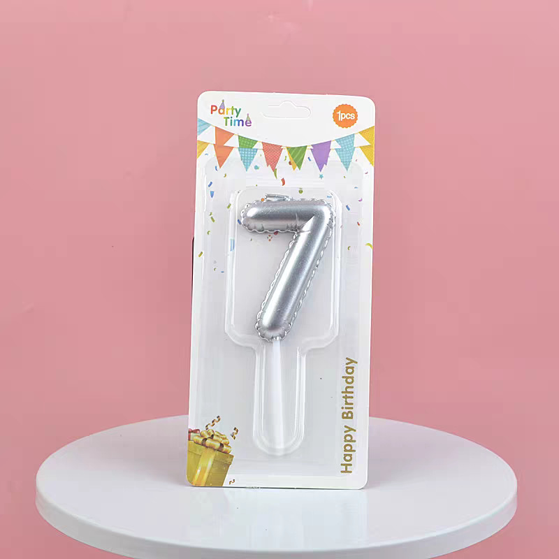Silver Glitter Number Birthday Candles for Party Decoration