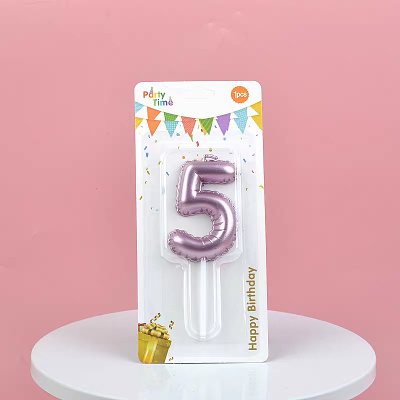 Pink Glitter Number Birthday Candles for Party Decoration