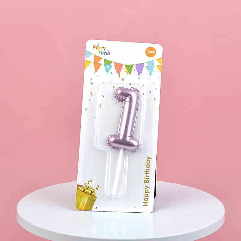 Pink Glitter Number Birthday Candles for Party Decoration