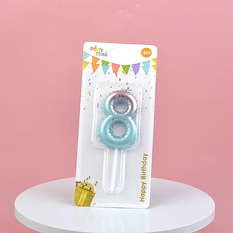 Light Blue Glitter Number Birthday Candles for Party Decoration
