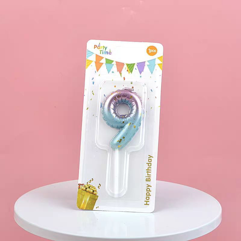 Light Blue Glitter Number Birthday Candles for Party Decoration