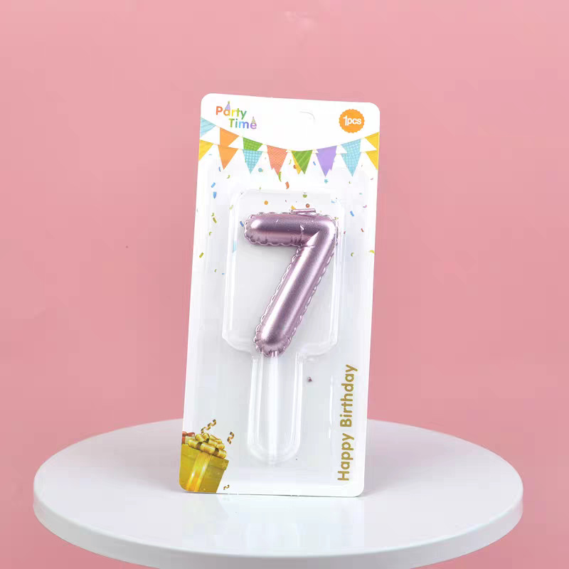 Pink Glitter Number Birthday Candles for Party Decoration