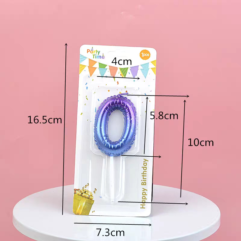 Blue Glitter Number Birthday Candles for Party Decoration