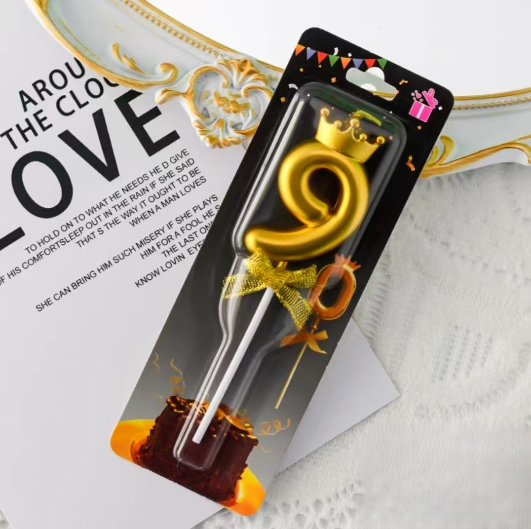 Gold Glitter Number Birthday Candles for Party Decoration