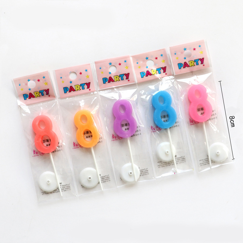 5 Color Mixed Number Birthday Candles for Party Decoration