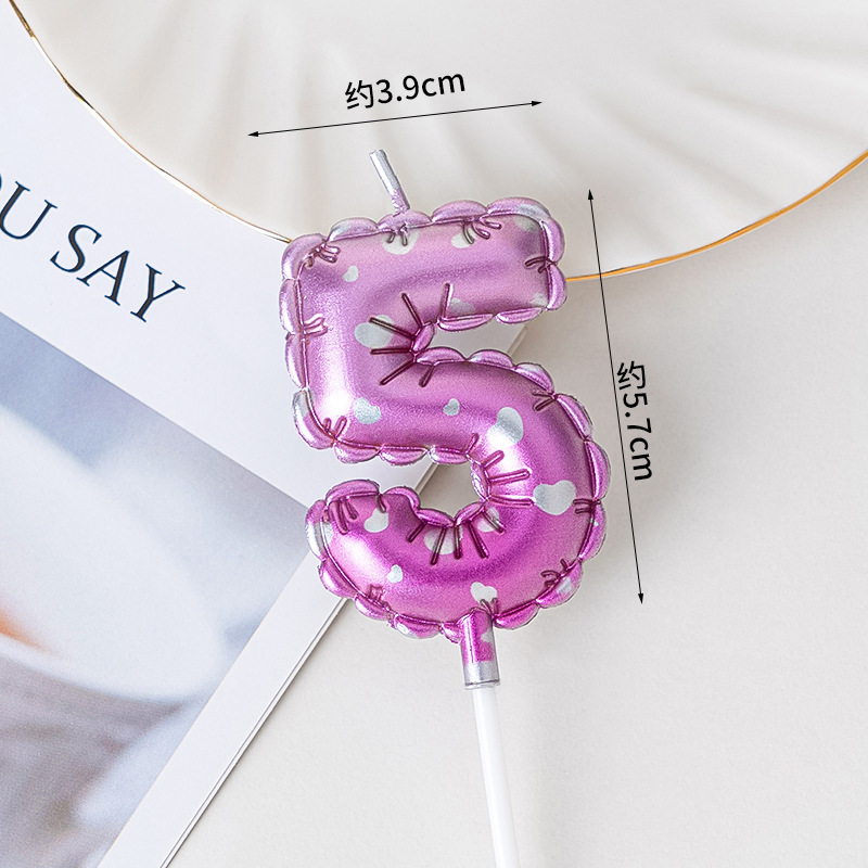 Pink Glitter Number Birthday Candles for Party Decoration