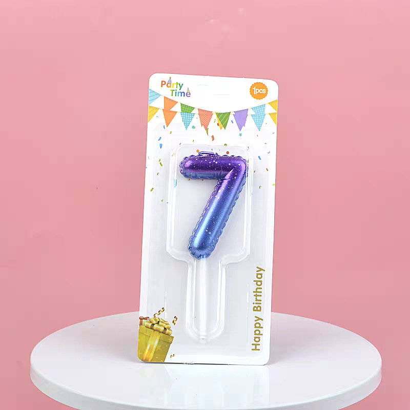 Blue Glitter Number Birthday Candles for Party Decoration