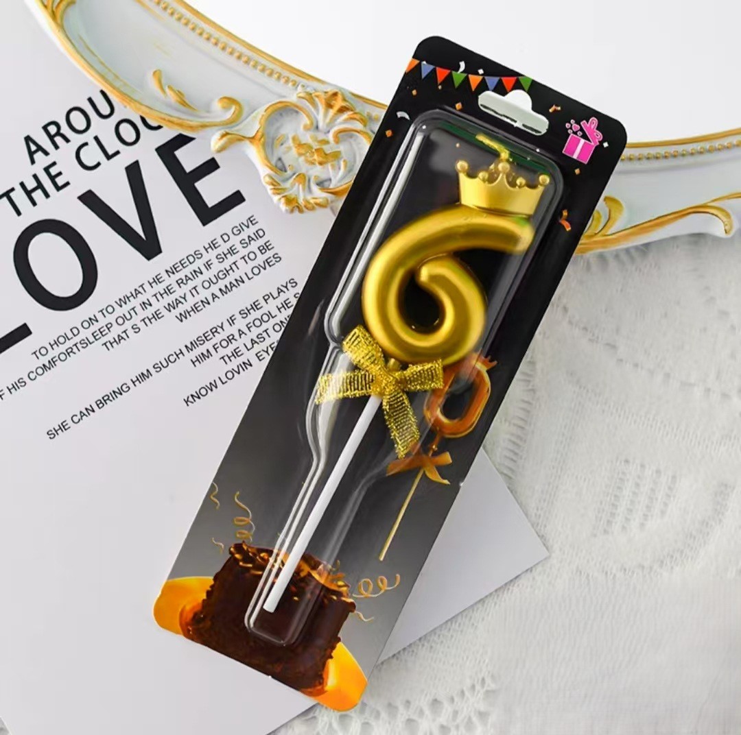 Gold Glitter Number Birthday Candles for Party Decoration