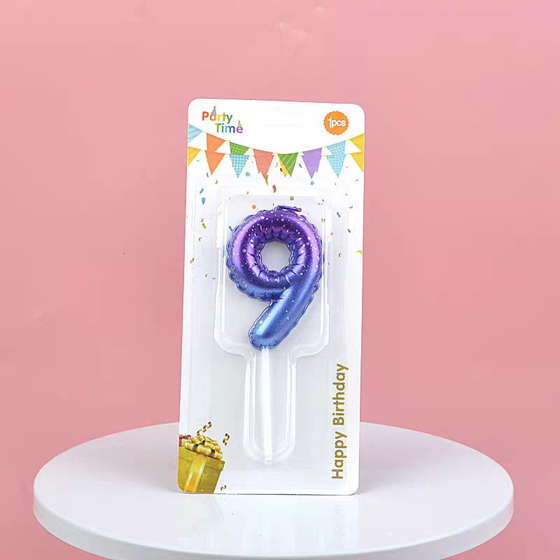 Blue Glitter Number Birthday Candles for Party Decoration