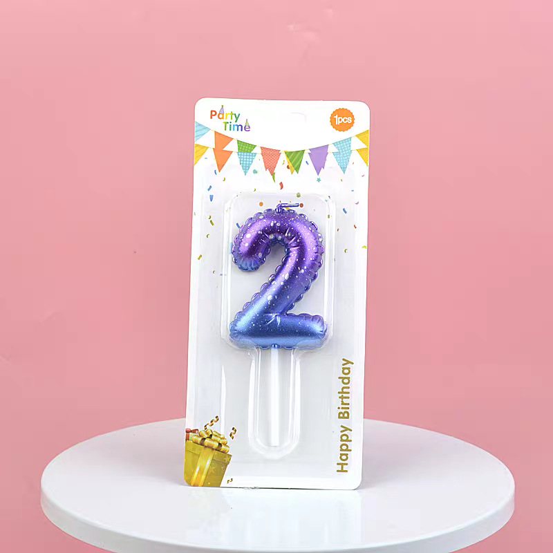 Blue Glitter Number Birthday Candles for Party Decoration