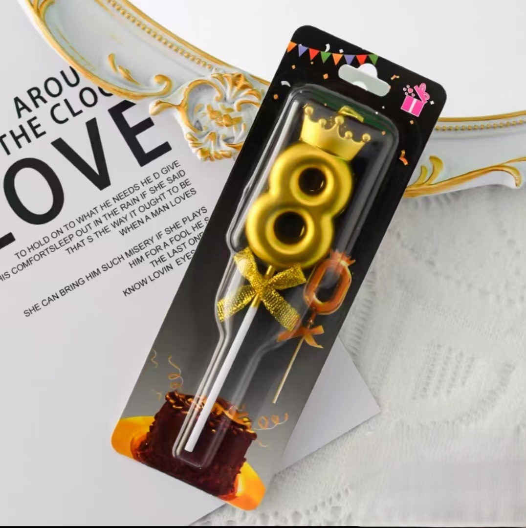 Gold Glitter Number Birthday Candles for Party Decoration