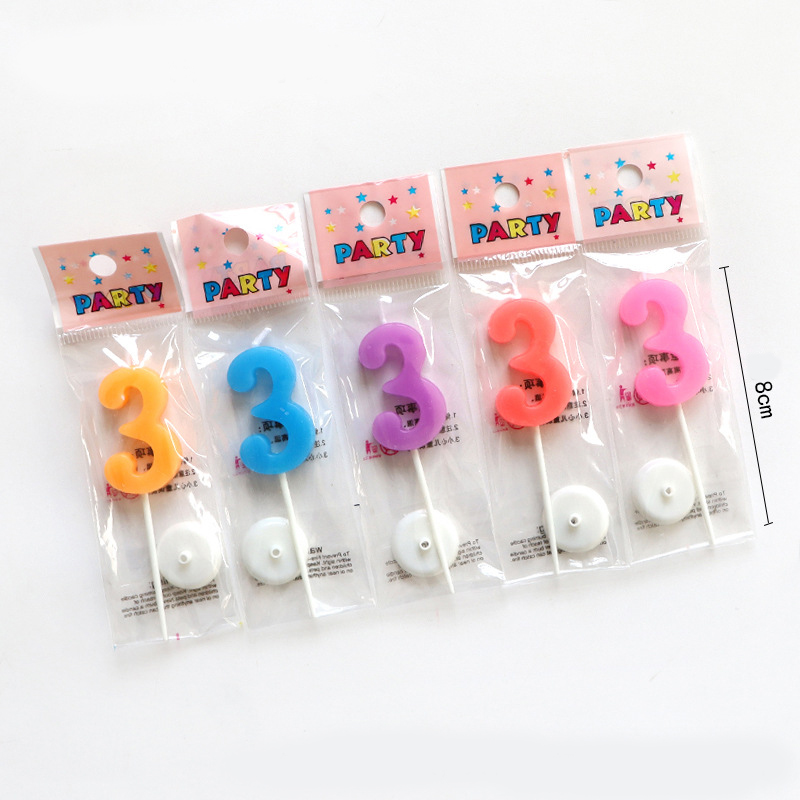 5 Color Mixed Number Birthday Candles for Party Decoration
