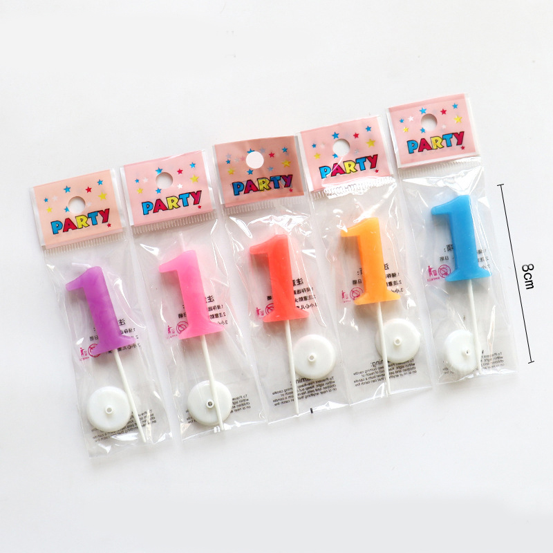 5 Color Mixed Number Birthday Candles for Party Decoration